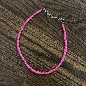 pink beaded necklace